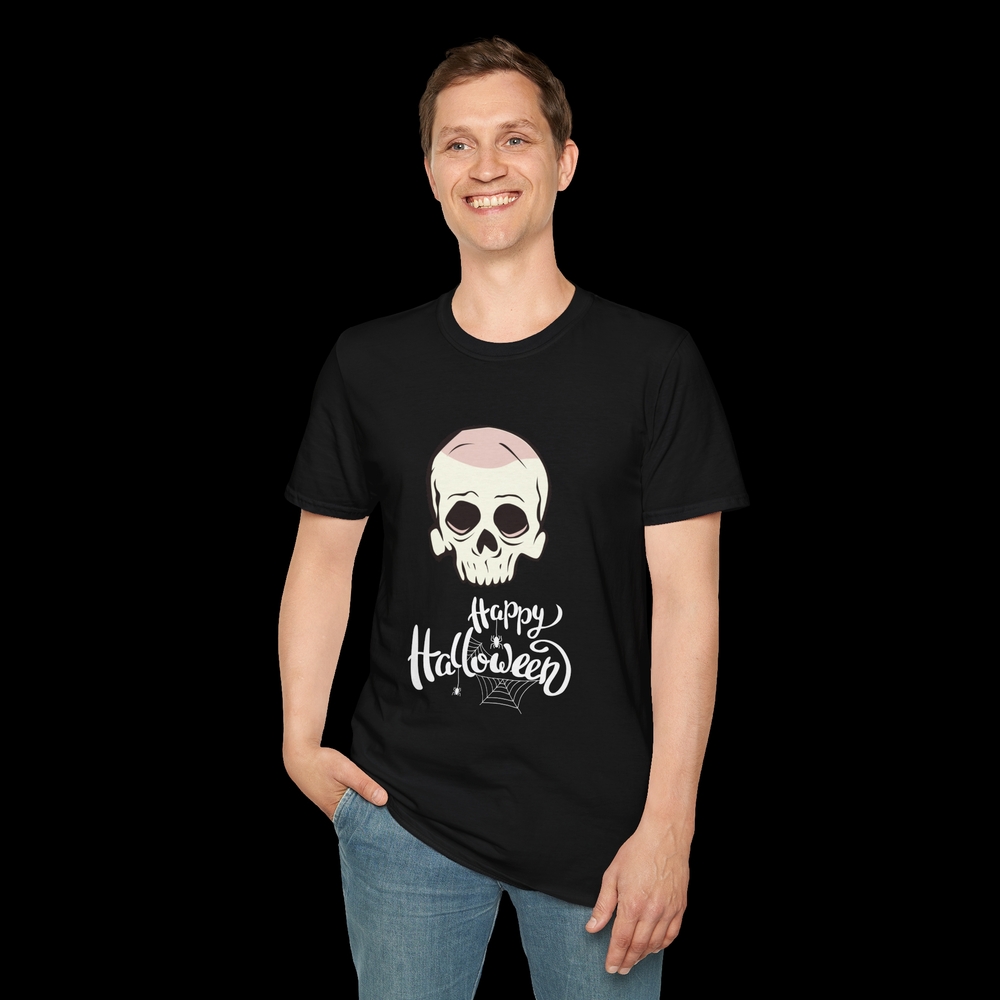 Black Halloween Skull T-Shirt